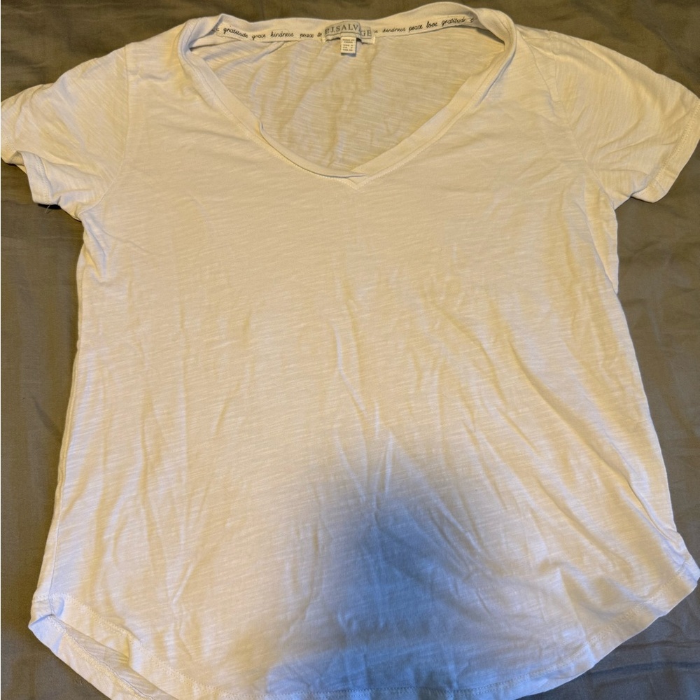 P.J. Salvage White V-Neck Tee